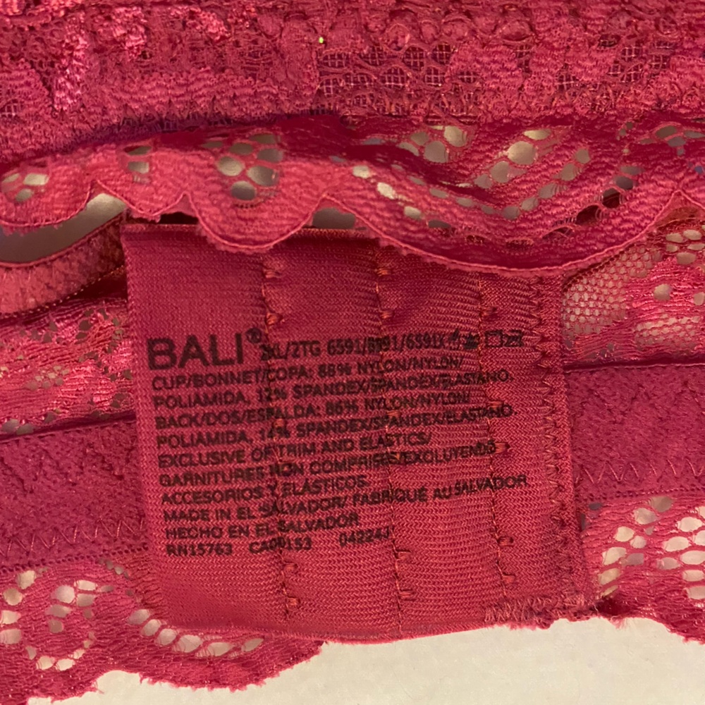 Bali Floral Lace Bra in Rich Pink - Picture 2 of 3